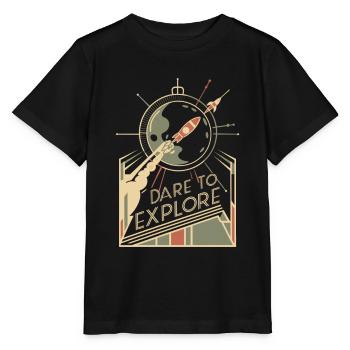 Osez explorer l’inconnu - T-shirt bio MINI CREATOR Stanley/Stella Enfant - noir - Devant - Mikhail (115cm)