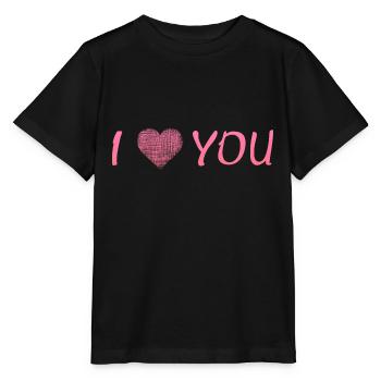 i love you - Stanley/Stella Kinder T-Shirt MINI CREATOR  - Schwarz - Vorne - Mikhail (115cm)
