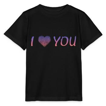 i love you - Stanley/Stella Kinder T-Shirt MINI CREATOR  - Schwarz - Vorne - Mikhail (115cm)