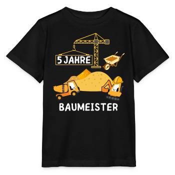 5. Geburtstag Baumeister - Stanley/Stella Kinder T-Shirt MINI CREATOR  - Schwarz - Vorne - Mikhail (115cm)