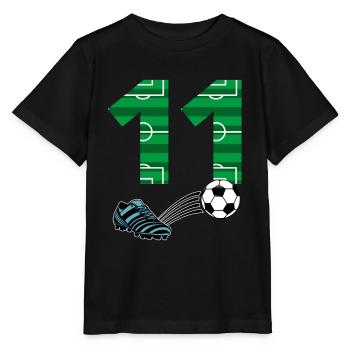 11e anniversaire de football - T-shirt bio MINI CREATOR Stanley/Stella Enfant - noir - Devant - Mikhail (115cm)