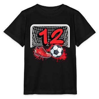 12e anniversaire de football - T-shirt bio MINI CREATOR Stanley/Stella Enfant - noir - Devant - Mikhail (115cm)