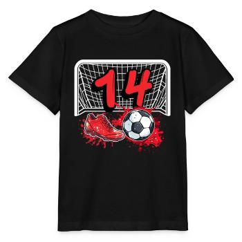 14th Birthday Football - Stanley/Stella MINI CREATOR Kids’ T-Shirt - black - Front - Mikhail (115cm)