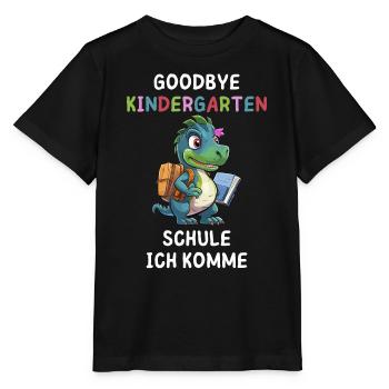 Goodbye Kindergarten Dino - Stanley/Stella Kinder T-Shirt MINI CREATOR  - Schwarz - Vorne - Mikhail (115cm)