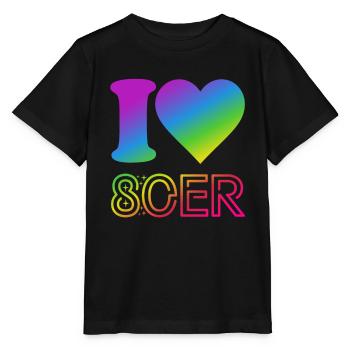 I Love 80er Jahre - bunter Regenbogen - Kostüm - Stanley/Stella Kinder T-Shirt MINI CREATOR  - Schwarz - Vorne - Mikhail (115cm)