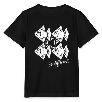 Be different - Pisces - swimming against the tide - Stanley/Stella MINI CREATOR Kids’ T-Shirt - black - Front - Mikhail (115cm)