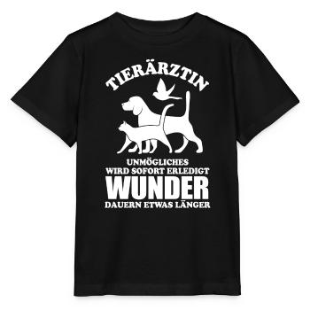 Tierärztin - Unmögliches wird sofort erledigt - Stanley/Stella Kinder T-Shirt MINI CREATOR  - Schwarz - Vorne - Mikhail (115cm)