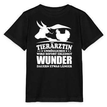 Tierärztin - Unmögliches wird sofort erledigt - Stanley/Stella Kinder T-Shirt MINI CREATOR  - Schwarz - Vorne - Mikhail (115cm)