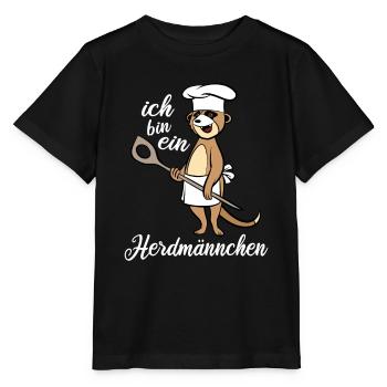 Ich bin ein Herdmännchen - Erdmännchen Kochlöffel - Stanley/Stella Kinder T-Shirt MINI CREATOR  - Schwarz - Vorne - Mikhail (115cm)