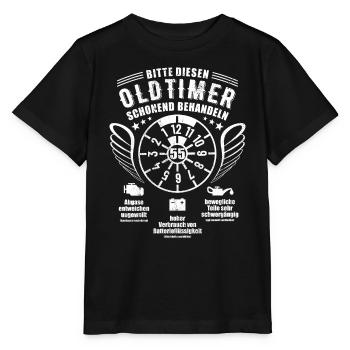Oldtimer schonend behandeln - 55. Geburtstag - Stanley/Stella Kinder T-Shirt MINI CREATOR  - Schwarz - Vorne - Mikhail (115cm)