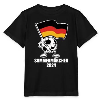 Sommermärchen, Ball mit Deutschland Fahne 2024 - Stanley/Stella Kinder T-Shirt MINI CREATOR  - Schwarz - Vorne - Mikhail (115cm)