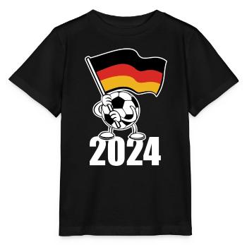 Sommermärchen, Ball mit Deutschland Fahne 2024 - Stanley/Stella Kinder T-Shirt MINI CREATOR  - Schwarz - Vorne - Mikhail (115cm)