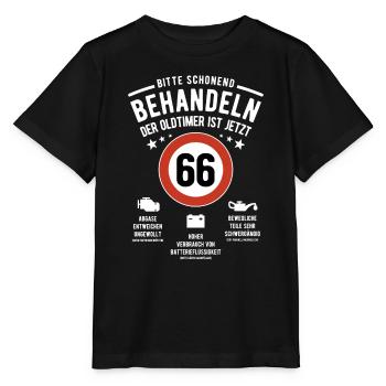 Oldtimer schonend behandeln - 66. Geburtstag - Stanley/Stella Kinder T-Shirt MINI CREATOR  - Schwarz - Vorne - Mikhail (115cm)