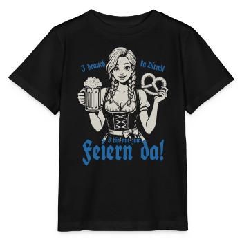 I brauch ka Dirndl i bin nur zum feiern da - Stanley/Stella Kinder T-Shirt MINI CREATOR  - Schwarz - Vorne - Mikhail (115cm)