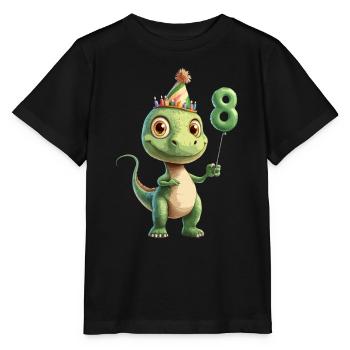 8th Birthday Dino - Stanley/Stella MINI CREATOR Kids’ T-Shirt - black - Front - Mikhail (115cm)