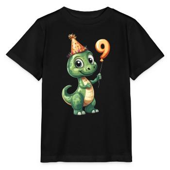 9th Birthday Dino - Stanley/Stella MINI CREATOR Kids’ T-Shirt - black - Front - Mikhail (115cm)