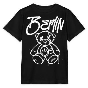 Cadeau de mascotte d’ours de Berlin de style berlinois - T-shirt bio MINI CREATOR Stanley/Stella Enfant - noir - Devant - Mikhail (115cm)