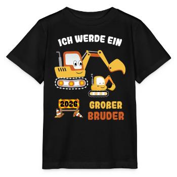 Annoncer la progéniture | Je vais être un grand frère en 2026 - T-shirt bio MINI CREATOR Stanley/Stella Enfant - noir - Devant - Mikhail (115cm)