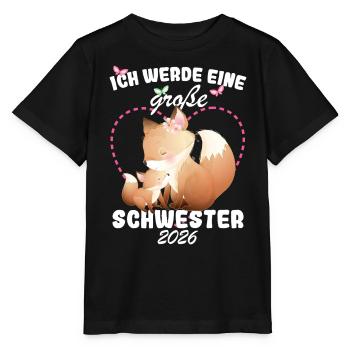 Annonce de la progéniture Je vais être une grande sœur en 2026 - T-shirt bio MINI CREATOR Stanley/Stella Enfant - noir - Devant - Mikhail (115cm)