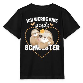 Annonce de la progéniture Je vais être une grande sœur en 2026 - T-shirt bio MINI CREATOR Stanley/Stella Enfant - noir - Devant - Mikhail (115cm)