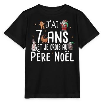 7 Ans Anniversaire Cadeau Père Noël Humour - T-shirt bio MINI CREATOR Stanley/Stella Enfant - noir - Devant - Mikhail (115cm)