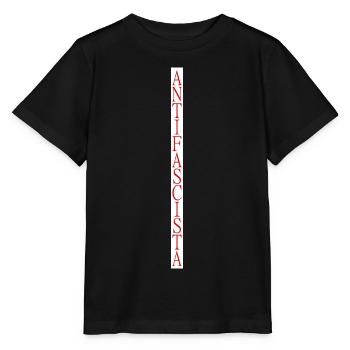 lettrage antifasciste vertical élégant - T-shirt bio MINI CREATOR Stanley/Stella Enfant - noir - Devant - Mikhail (115cm)