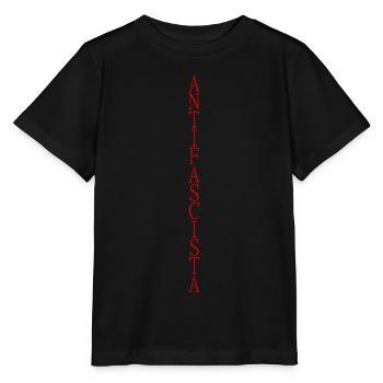lettrage antifasciste vertical élégant - T-shirt bio MINI CREATOR Stanley/Stella Enfant - noir - Devant - Mikhail (115cm)