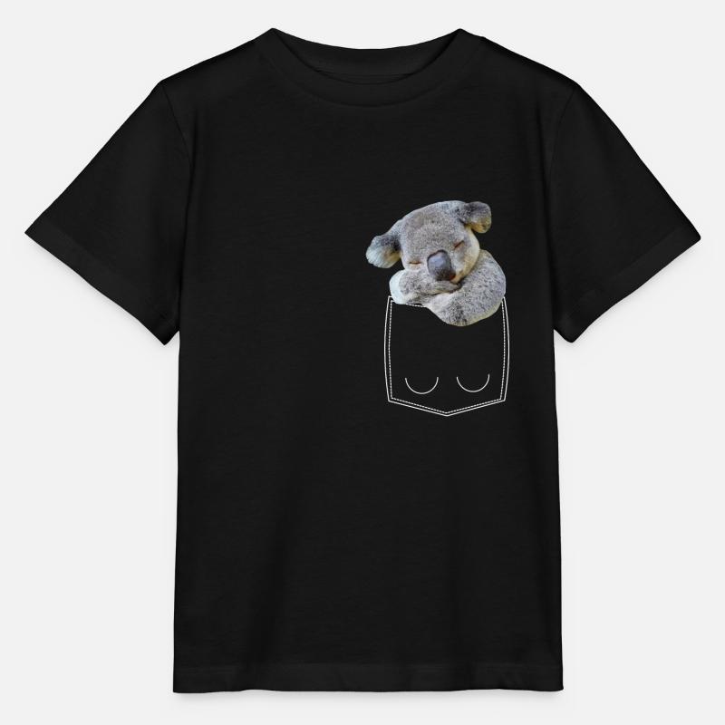 Koala Bär in Brusttasche Hemdtasche - Stanley/Stella Kinder T-Shirt MINI CREATOR - Schwarz