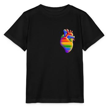 Beating with Pride - Heart - Love - Stanley/Stella MINI CREATOR Kids’ T-Shirt - black - Front - Mikhail (115cm)