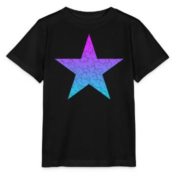 blue star purple star Stern Vintage - Stanley/Stella Kinder T-Shirt MINI CREATOR  - Schwarz - Vorne - Mikhail (115cm)
