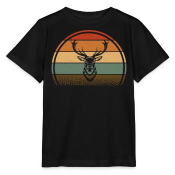 Cerf - T-shirt bio MINI CREATOR Stanley/Stella Enfant - noir - Devant - Mikhail (115cm)
