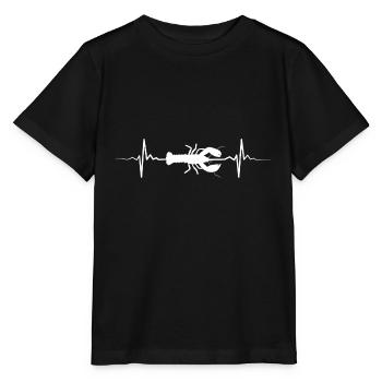 Homard Lobster Battement cardiaque ECG Puls Idée cadeau - T-shirt bio MINI CREATOR Stanley/Stella Enfant - noir - Devant - Mikhail (115cm)