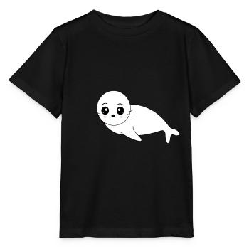 phoque phoque blanc phoques phoques animaux - T-shirt bio MINI CREATOR Stanley/Stella Enfant - noir - Devant - Mikhail (115cm)