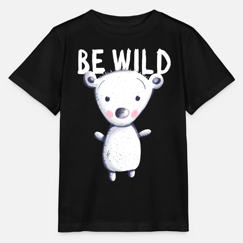Soyez ours polaire sauvage - Ours - Ours - Teddy - Bébé - T-shirt bio MINI CREATOR Stanley/Stella Enfant - noir