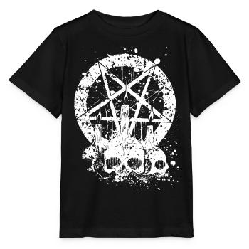 Gothic Skull - Stanley/Stella Kinder T-Shirt MINI CREATOR  - Schwarz - Vorne - Mikhail (115cm)