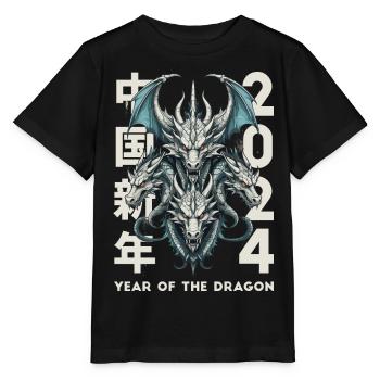 Chinese Dragons - Stanley/Stella MINI CREATOR Kids’ T-Shirt - black - Front - Mikhail (115cm)