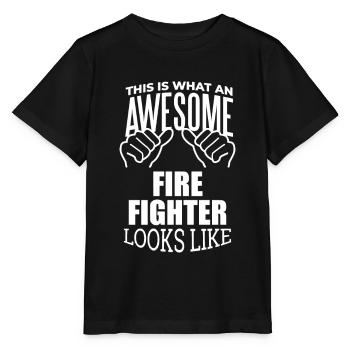 Firefighter Firefighter Firefighter - Stanley/Stella MINI CREATOR Kids’ T-Shirt - black - Front - Mikhail (115cm)