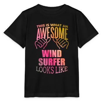 Windsurfen Windsurfen Windsurfen - Stanley/Stella Kinder T-Shirt MINI CREATOR  - Schwarz - Vorne - Mikhail (115cm)