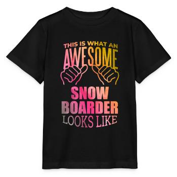Snowboard Snowboard Snowboard - Stanley/Stella Kinder T-Shirt MINI CREATOR  - Schwarz - Vorne - Mikhail (115cm)