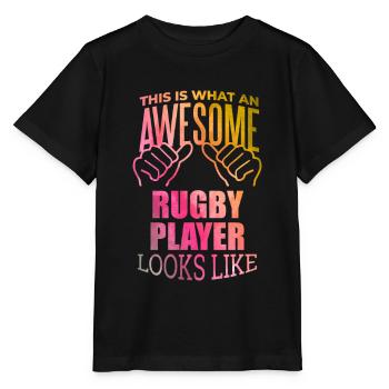 Rugby Rugby Rugby - Stanley/Stella Kinder T-Shirt MINI CREATOR  - Schwarz - Vorne - Mikhail (115cm)