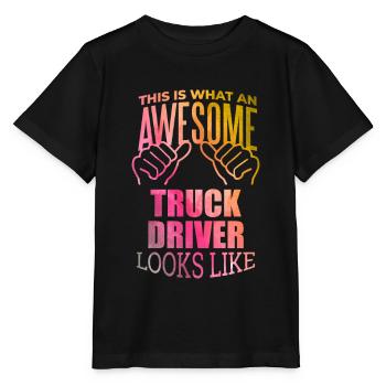 Truck Driver Truck Driver Truck Driver - Stanley/Stella MINI CREATOR Kids’ T-Shirt - black - Front - Mikhail (115cm)