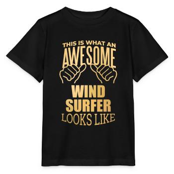 Windsurfen Windsurfen Windsurfen - Stanley/Stella Kinder T-Shirt MINI CREATOR  - Schwarz - Vorne - Mikhail (115cm)