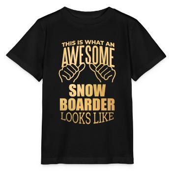 Snowboard Snowboard Snowboard - Stanley/Stella Kinder T-Shirt MINI CREATOR  - Schwarz - Vorne - Mikhail (115cm)