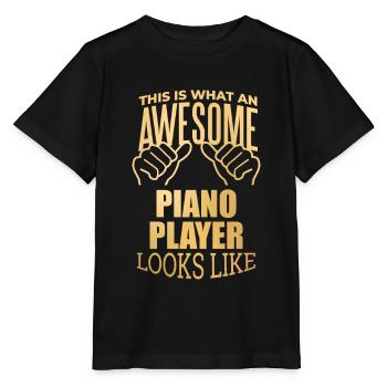 Piano Piano Piano - T-shirt bio MINI CREATOR Stanley/Stella Enfant - noir - Devant - Mikhail (115cm)