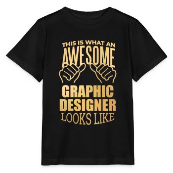Graphic Designer Graphic Designer Graphic Designer - Stanley/Stella MINI CREATOR Kids’ T-Shirt - black - Front - Mikhail (115cm)