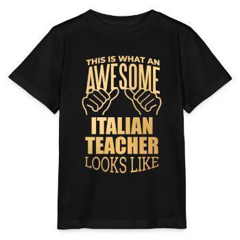 Italian - Stanley/Stella MINI CREATOR Kids’ T-Shirt - black - Front - Mikhail (115cm)