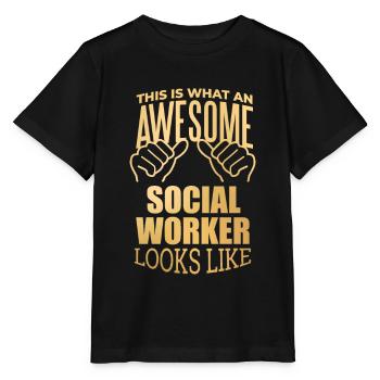 travailleur social - T-shirt bio MINI CREATOR Stanley/Stella Enfant - noir - Devant - Mikhail (115cm)
