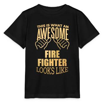 Firefighter Firefighter Firefighter - Stanley/Stella MINI CREATOR Kids’ T-Shirt - black - Front - Mikhail (115cm)