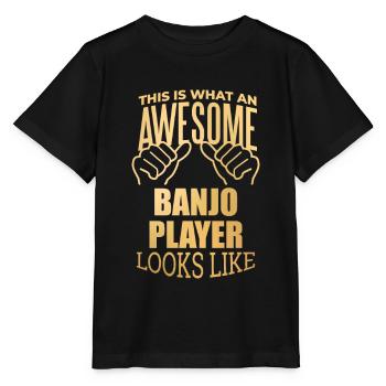 Banjo - Stanley/Stella Kinder T-Shirt MINI CREATOR  - Schwarz - Vorne - Mikhail (115cm)
