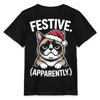 Ambiance festive de chat sombre et sombre de Noël - T-shirt bio MINI CREATOR Stanley/Stella Enfant - noir - Devant - Mikhail (115cm)